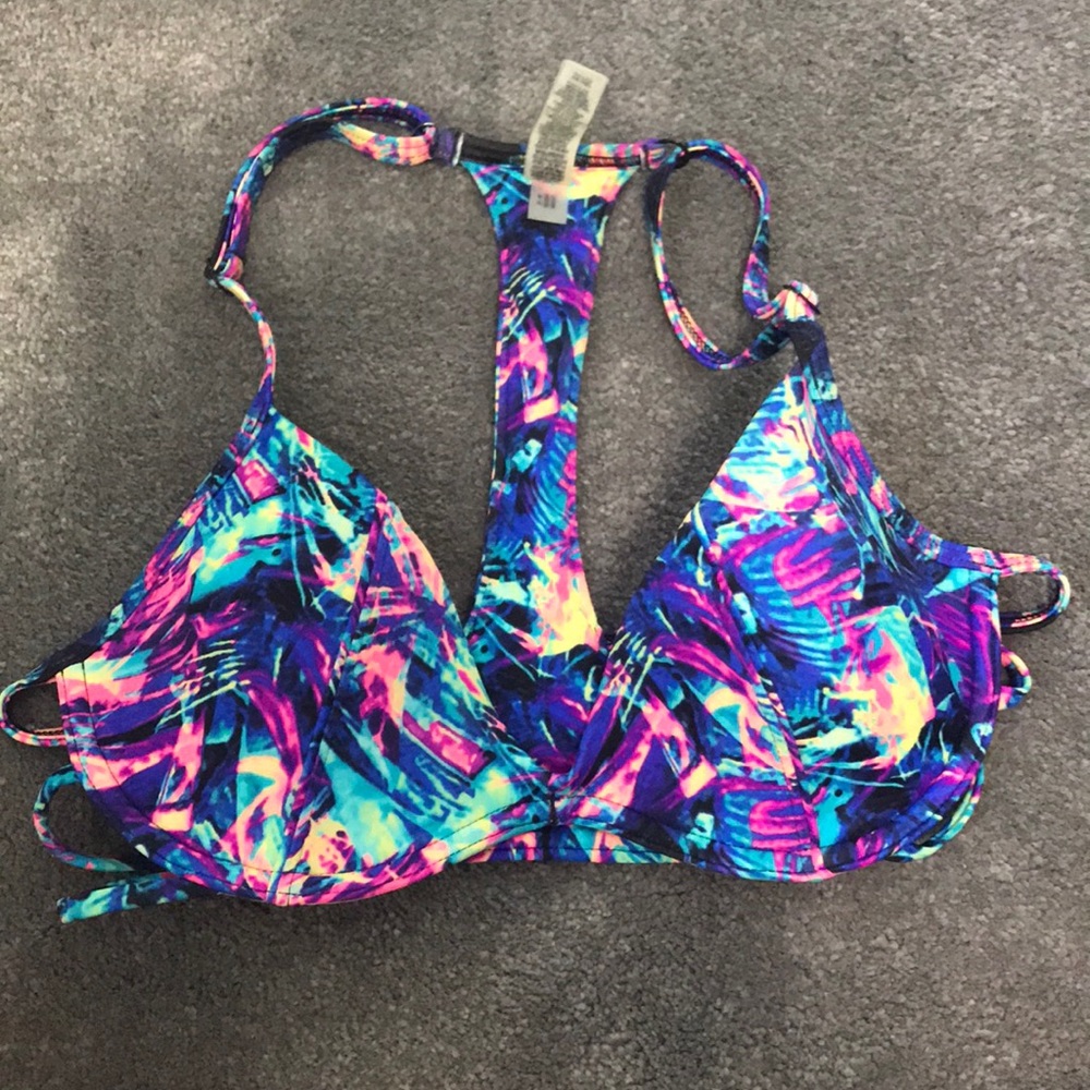 PINK multi-colored bikini top